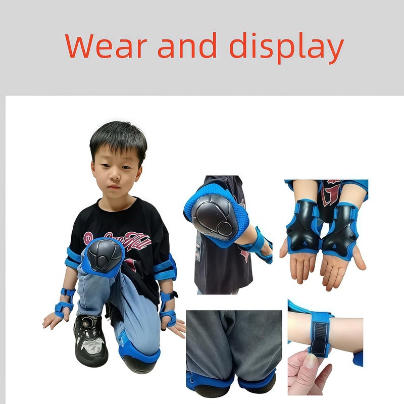 SHENMOREN Kids Protective Gear Set Knee Pads for Kids 3-10 Years Toddler Knee and Elbow Pads with Wrist Guards 3 in 1 for Skating Cycling Bike Rollerblading Scooter - Image 5